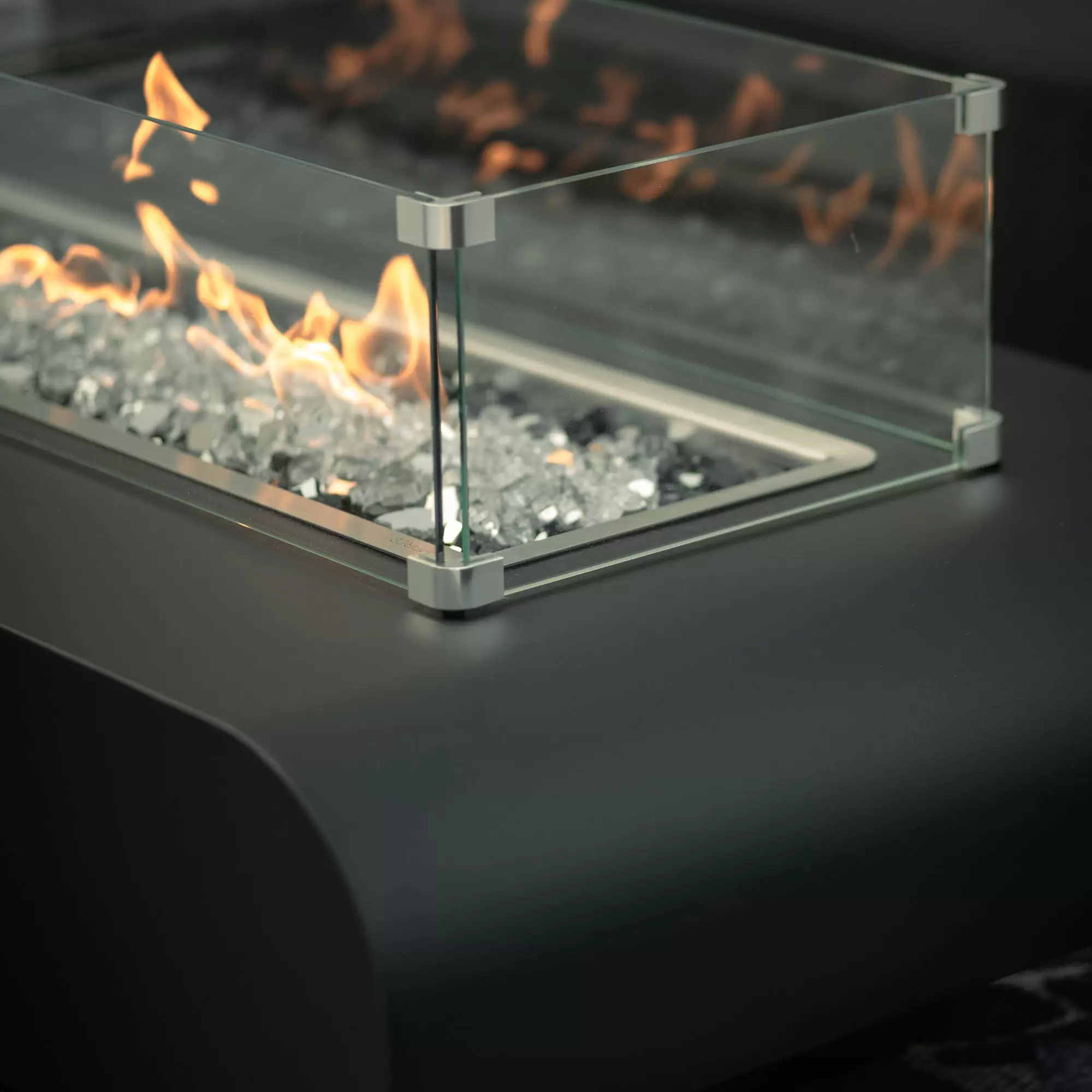 Fire Glass Media — lifestyle install